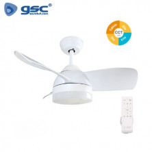 Ventilador de techo con mando CCT Tono de luz ajustable 13W Diámetro 71cm 3 aspas Blanco Namuno GSC