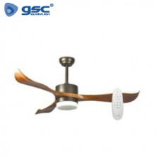 Ventilador de techo con luz y mando 28W 52 Pulgadas regulable 3 aspas efecto Madera Kota GSC C1/1