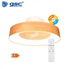 Ventilador de techo Box Fan con mando 40W CCT Tono de luz ajustable Madera Niskot GSC