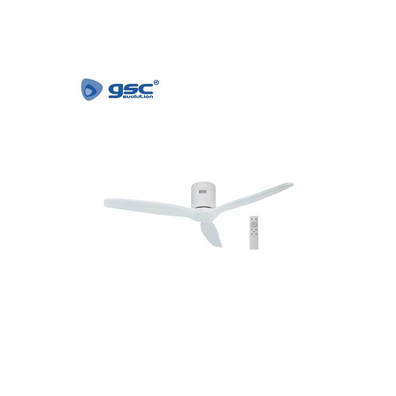Ventilador de techo con mando 40W Diámetro 132cm 3 aspas Blanco Mucari GSC C1/1