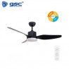 Ventilador de techo CCT Tono de luz ajustable y mando Diámetro117cm 3 aspas Negro Bumera GSC