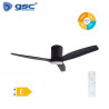 Ventilador de techo CCT Tono de luz ajustable y mando 40W Diámetro 132cm 3 aspas Negro Kasama GSC