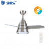 Ventilador de techo CCT Tono de luz ajustable y mando 63W Diámetro 91cm 3 aspas Níquel Kidau GSC