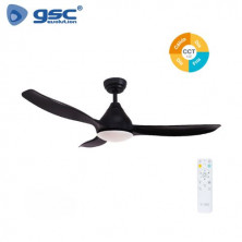 Ventilador de techo CCT Tono de luz ajustable y mando 40W Diámetro 117cm aspas Negro Luma GSC