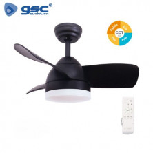 Ventilador de techo CCT Tono de luz ajustable y mando 13W Diámetro 71cm 3 aspas Negro Namuno GSC