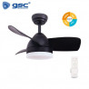 Ventilador de techo CCT Tono de luz ajustable y mando 13W Diámetro 71cm 3 aspas Negro Namuno GSC