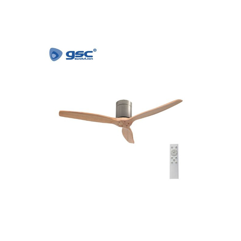 Ventilador de techo con mando 40W Diámetro 132cm 3 aspas Níquel Mucari GSC C1/1
