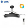 Ventilador de techo CCT Tono de luz ajustable y mando 19W Diámetro 107cm 3 aspas Negro Lugela GSC