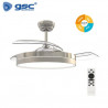 Ventilador de techo CCT Tono de luz ajustable y mando 19W Diámetro 107cm 3 aspas Níquel Lugela GSC