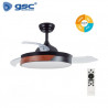 Ventilador de techo CCT Tono de luz ajustable y mando 19W Diámetro 107cm 3 aspas Negro Likasi GSC