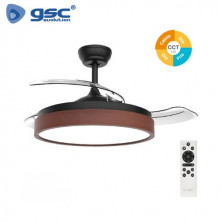 Ventilador de techo CCT Tono de luz ajustable y mando 19W Diámetro 107cm 3 aspas Negro Ranta GSC