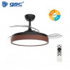 Ventilador de techo CCT Tono de luz ajustable y mando 19W Diámetro 107cm 3 aspas Negro Ranta GSC