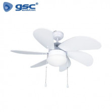 Ventilador de techo 19W con 2 casquillos E27 Diámetro 82cm 6 aspas Blanco Larde GSC C1/1