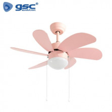 Ventilador de techo 19W con 2 casquillos E27 Diámetro 82cm 6 aspas Rosa Larde GSC C1/1