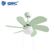 Ventilador de techo 19W con 2 casquillos E27 Diámetro 82cm 6 aspas Verde Larde GSC C1/1