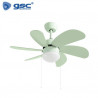 Ventilador de techo 19W con 2 casquillos E27 Diámetro 82cm 6 aspas Verde Larde GSC C1/1