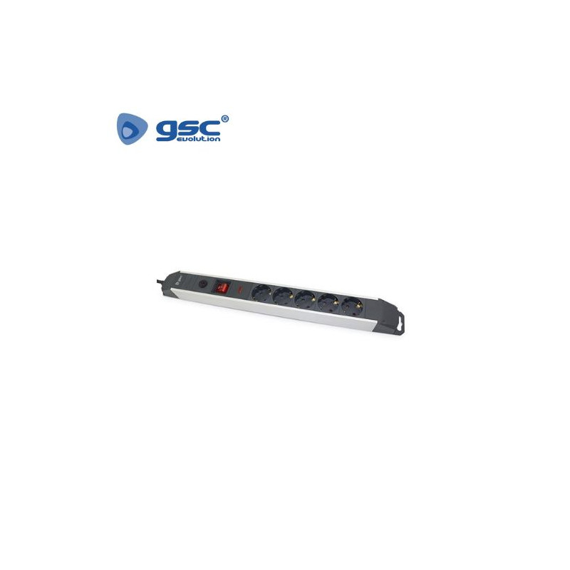 Base 5 Tomas TT 3x1,5mm 1,5 metros de cable interruptor y proteccion (B) GSC C1/20