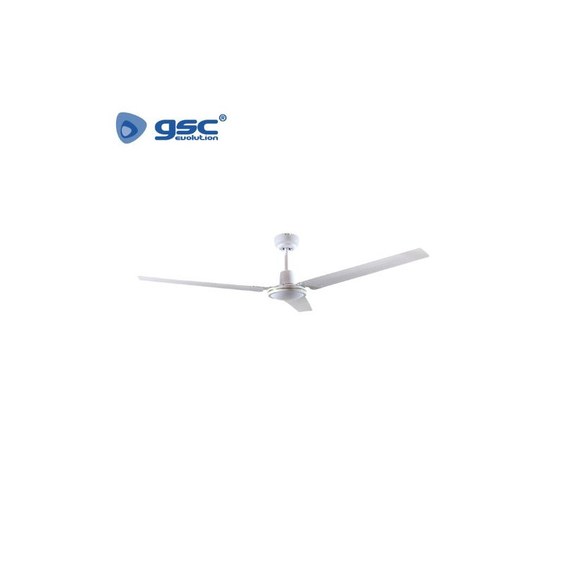 Ventilador de techo 60w con aspas de metal blanco con mando Saltok GSC C1/1