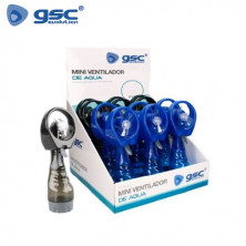 Mini ventilador de agua 2xAA Negro/Azul Caja expositora de 12 unidades (Precio unitario) GSC C12/24