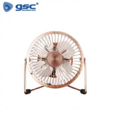 Mini Ventilador de sobremesa 2,5W USB  Diámetro 15cm Metálico Cobre Kila GSC C1/45