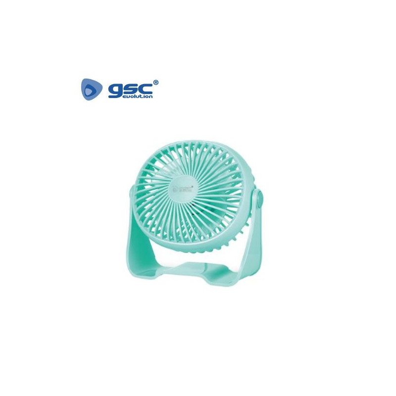 Mini Ventilador de sobremesa 3W USB Diámetro 15cm Turquesa Alua GSC C1/28