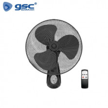 Ventilador de pared 45W con mando Diámetro 43cm Negro Sautar GSC C1/1