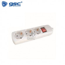 Base 3 Tomas TT sin Cable con interruptor Serie Ultra ÚLTIMAS UNIDADES
