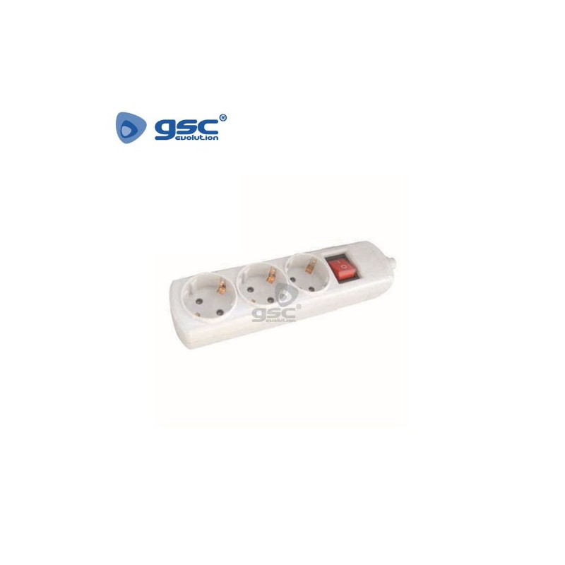 Base 3 Tomas TT sin Cable con interruptor Serie Ultra ÚLTIMAS UNIDADES