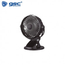 Mini ventilador de sobremesa 3W USB tipo clip Negro Fune GSC C1/20