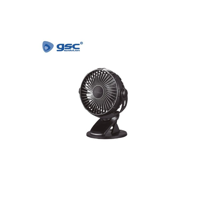 Mini ventilador de sobremesa 3W USB tipo clip Negro Fune GSC C1/20