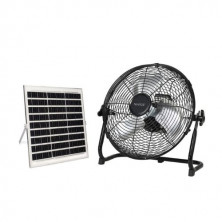 Kit ventilador metálico de suelo y panel solar Nuoro Diámetro 36cm 15W motor DC Negro GSC