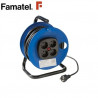 Enrollacable 50m 3x1,5mm 4 tomas Schuko 2P+TT con Disyuntor IP20 220V FAMATEL