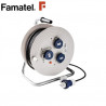 Enrollacable 50m 3x1,5mm 3 tomas Schuko con neopreno IP67 220V FAMATEL