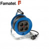 Enrollacable 15m 3x1,5mm 4 tomas Schuko con Disyuntor IP20 220V FAMATEL