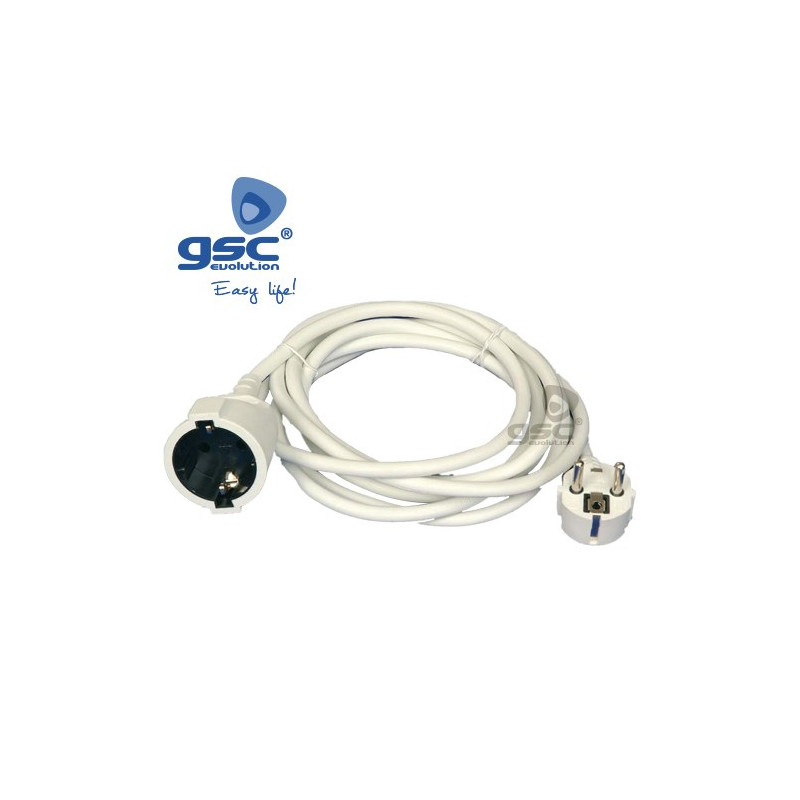 Prolongador 10m 16A 3x1,5mm Schuko Blanco GSC C1/10