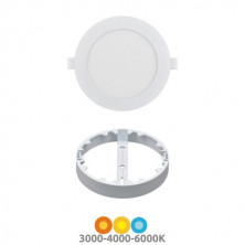 Downlight GORT MULTIPLEX Redondo 6/9/12w CCT Ajustable tono luz y watios Blanco IP54 SILVER