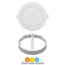 Downlight GORT MULTIPLEX Redondo 9/13,5/18w CCT Ajustable tono luz y watios Blanco IP54 SILVER