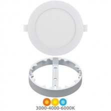 Downlight GORT MULTIPLEX Redondo 15/22,5/30w CCT Ajustable tono luz y watios Blanco IP54 SILVER
