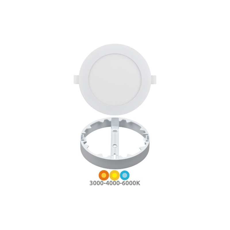 Downlight GORT MULTIPLEX Redondo 15/22,5/30w CCT Ajustable tono luz y watios Blanco IP54 SILVER