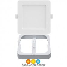 Downlight GORT MULTIPLEX Cuadrado 15/22,5/30w CCT Ajustable tono luz y watios Blanco IP54 SILVER