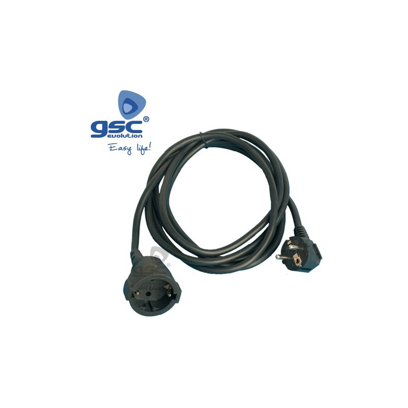 Prolongador 2m 16A 3x1,5mm Schuko Negro GSC C1/20