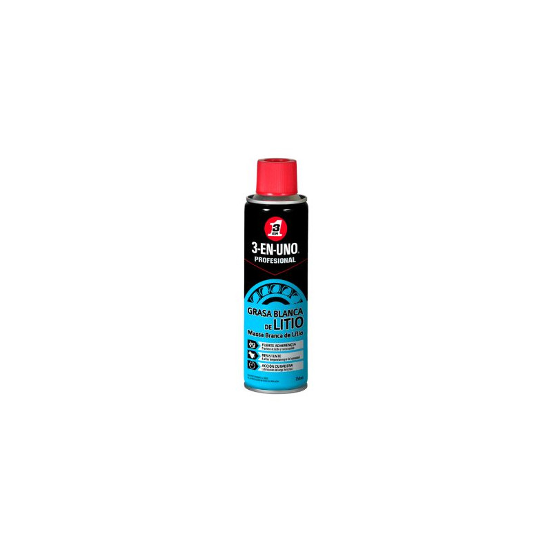 Grasa blanca de Litio Spray 250ml. 3-EN-UNO C1/6