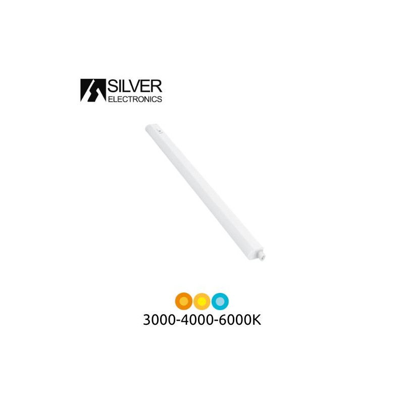 Regleta Pantalla Electrónica LED T5 9w CCT Tono de luz ajustable 60cm Blanca SILVER C1