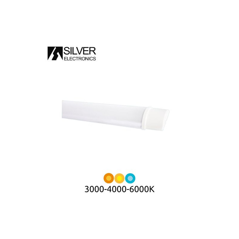 Regleta Pantalla Electrónica LED 18w CCT Tono de luz ajustable 1900Lm 600mm Blanca GAYE SILVER C1