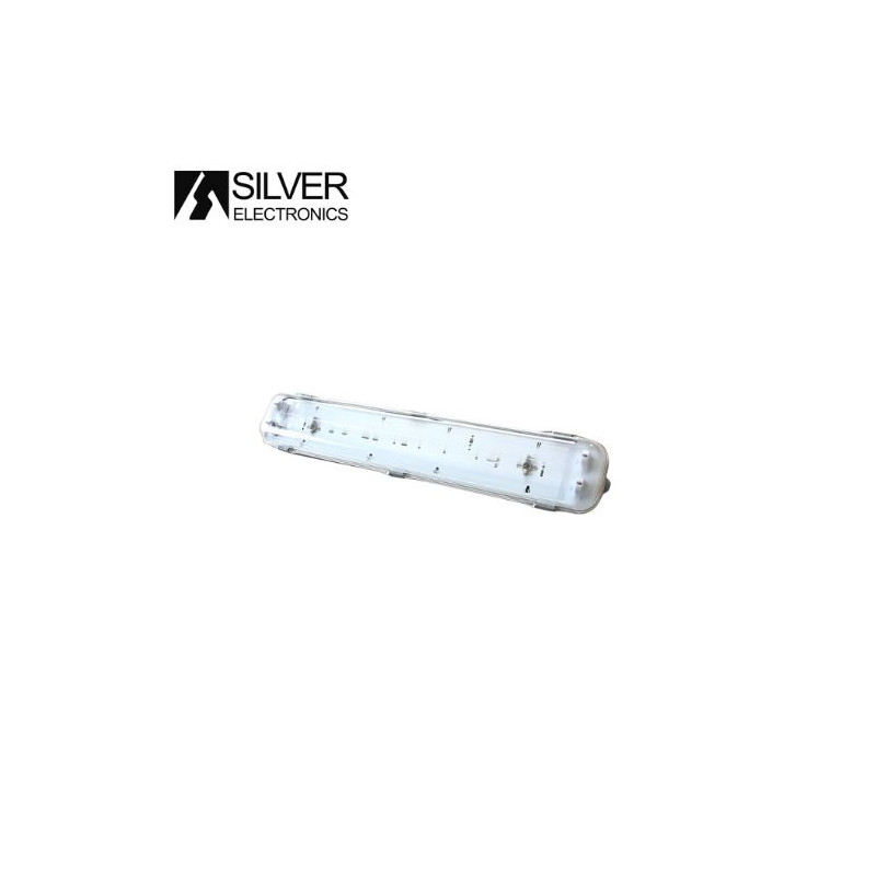 Pantalla estanca LED IP65 para 2 tubos T8 60cm VISE SILVER C1
