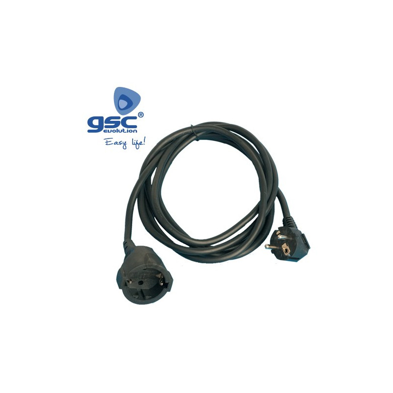 Prolongador 3m 16A 3x1,5mm Schuko Negro GSC C1/20