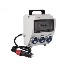 Caja superficie industrial 9 Elementos 3 Tomas Schuko Acqua IP65 FAMATEL