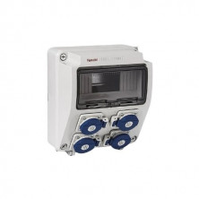 Caja superficie industrial 9 Elementos 4 Tomas Schuko Acqua IP65 FAMATEL