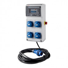 Caja superficie industrial 8 Elementos 4 tomas CETAC 2P+T 500x230x155mm Acqua IP65 FAMATEL