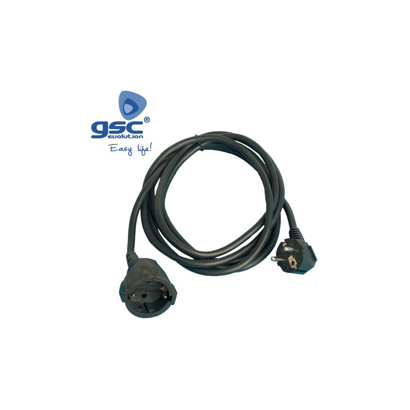 Prolongador 4m 16A 3x1,5mm Schuko Negro GSC C1/20